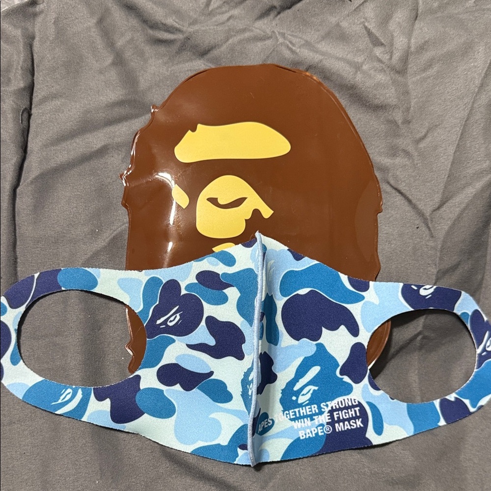 Bape Blue and White Camouflage Mask